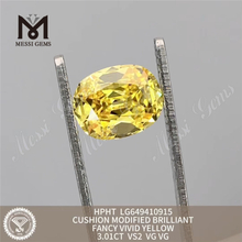 3.01ct pude fancy levende gul vs2 mand lavet diamoner HPHT LG649410915 