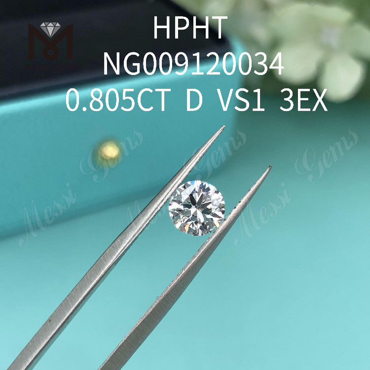 0,805 karat D/VS1 rund løs lab diamant 3EX