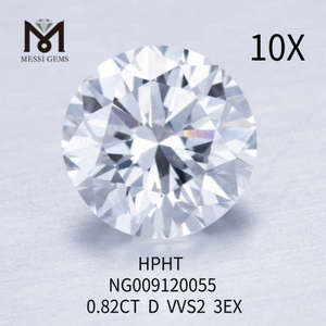 0.82CT løs lab skabt diamant VVS2 3EX hvid rund 