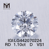 1,10 karat D VS1 runde BRILLIANT EX Cut øko dyrkede diamanter
