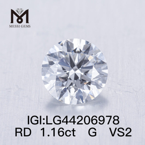 1,16 karat G VS2 rund IDEAL 2EX laboratoriefremstillet diamant