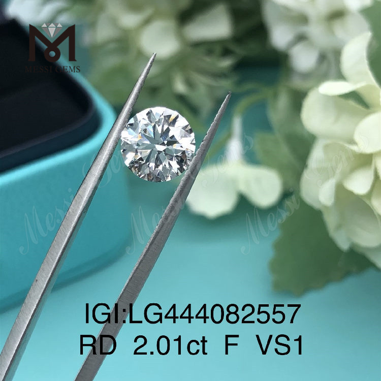 2,01 karat F VS1 EX Cut Round 2 karat lab skabt diamant pris 