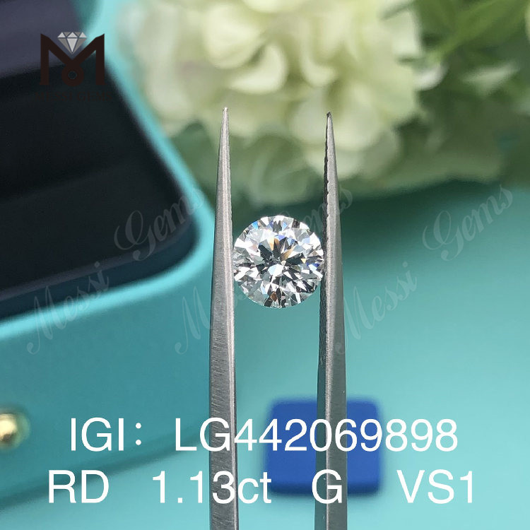 1,13 karat G VS1 IDEAL rund laboratoriedyrket diamant CVD