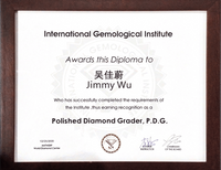 IGI certifikater for polerede diamantgrader
