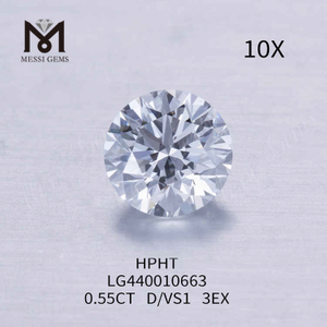 0.55CT D/VS1 rundslebet laboratoriediamant 3EX laboratoriedyrket diamant engrospris