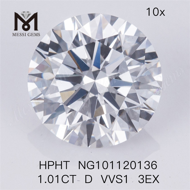 1.01CT D VVS1 3EX syntetisk diamant HPHT 