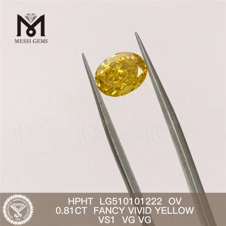 0.81ct Fancy levende gul vs Lab Diamond OV-form HPHT syntetiske diamanter Fabrikspris