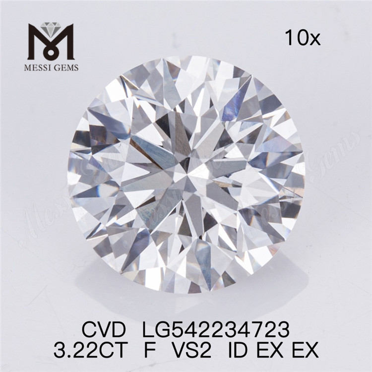 3.22ct f farve 3ct løse syntetiske diamanter pris rund CVD diamant engrospris