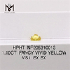 1.10ct VS1 EX EX Fancy Vivid Yellow Radiant Cut laboratoriedyrket strålende diamant