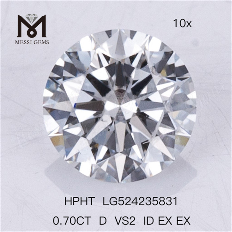0.7CT HPHT menneskeskabte diamanter D VS2 ID EX EX Lab diamanter 