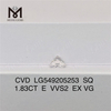 1.83ct SQ cut E VVS2 EX VG fremstillede diamanter kost engrospris på udsalg