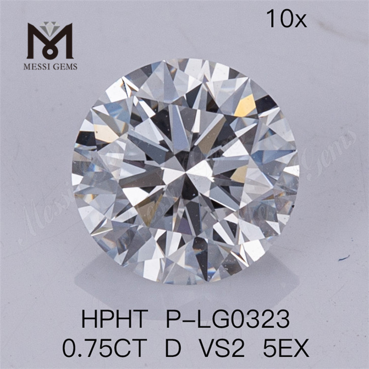 0.75CT HPHT menneskeskabt diamant D VS2 5EX Lab-diamanter 