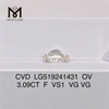 3.09ct F VS1 VG VG OVAL CVD IGI Certifikat diamantlaboratorium
