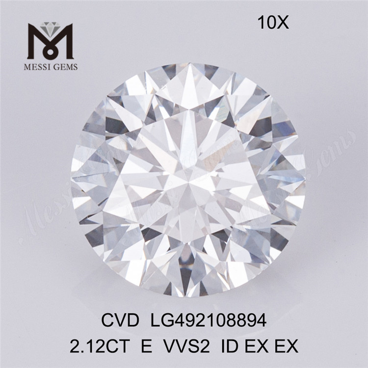 2.12CT E VVS cvd diamanter runde 2ct løse laboratoriediamanter udsalg på udsalg