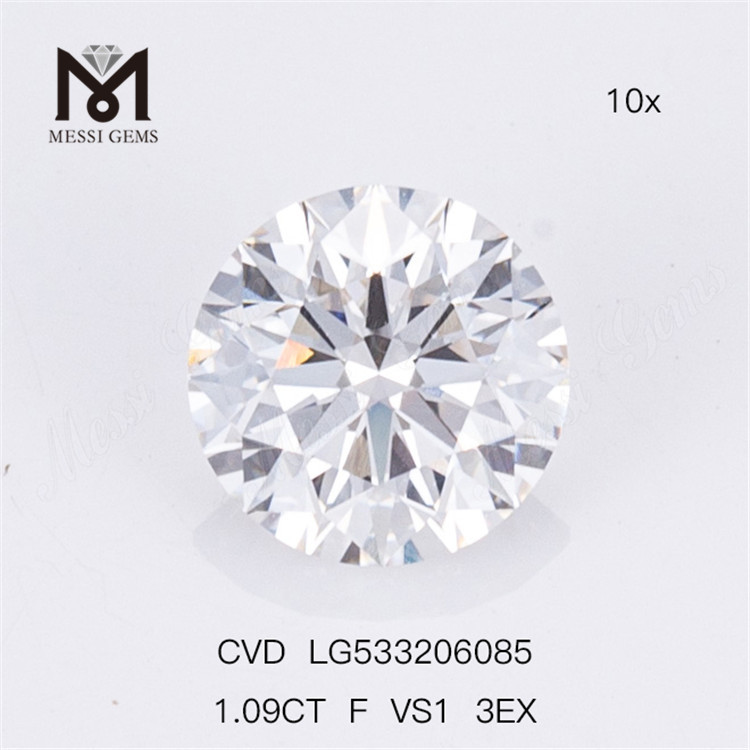 1.09CT rund menneskeskabt diamant D VVS1 3EX Cvd diamant engros