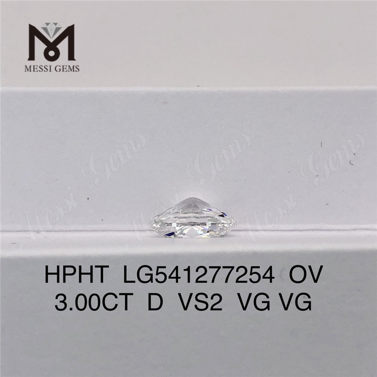 3 karat D OVAL form laboratoriedyrkede diamanter HPHT laboratoriediamanter på lager