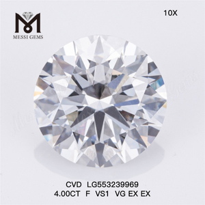 4.00CT F CVD diaond VS1 VG EX EX laboratoriedyrket diamant til salg