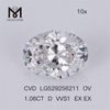 1.06ct D VVS1 EX EX OVAL Syntetisk diamant CVD