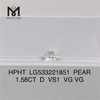 1.58ct D VS1 bedste løse laboratoriediamant PEAR Brilliant løs laboratoriediamant engros CVD