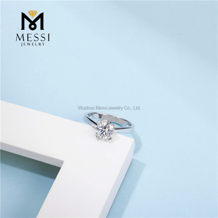 1 karat moissanite solitaire ring til forlovelsesringe smykker i 925 sterling sølv ring