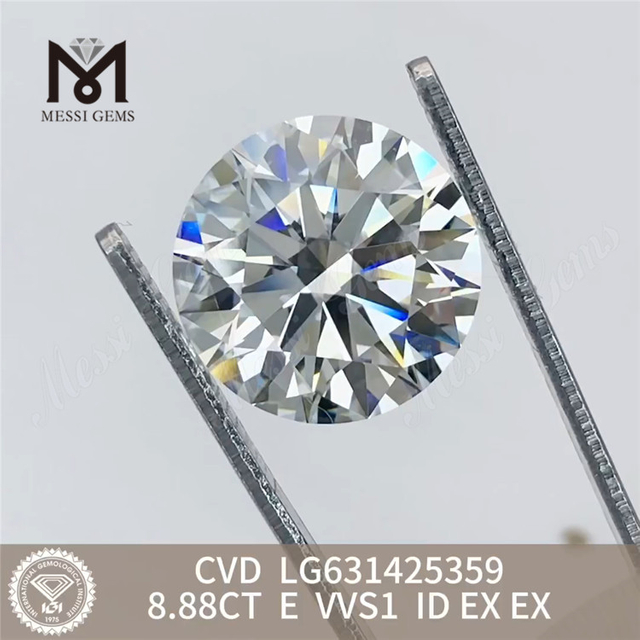 8.88CT E VVS1 ID laboratoriedyrkede diamanter CVD LG631425359丨Messigems 