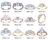 18 karat rosa guld kvinde engagement bryllup smykker tre sten diamantring