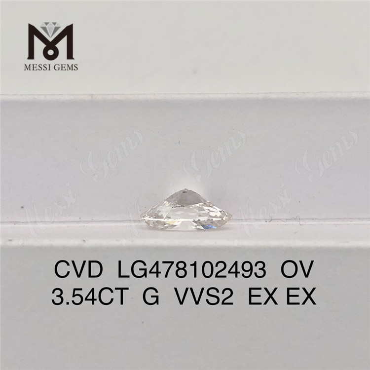 3.54CT G VVS2 OV laboratoriedyrket diamant CVD LG478102493 丨Messigems