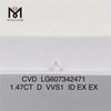 1.47CT D VVS1 cvd diamant 1 karat Lab-Grown Diamonds Crafting Elegance丨Messigems LG607342471