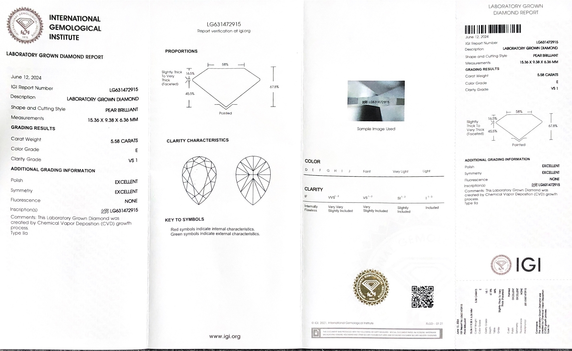 5 karat igi certificeret lab diamant