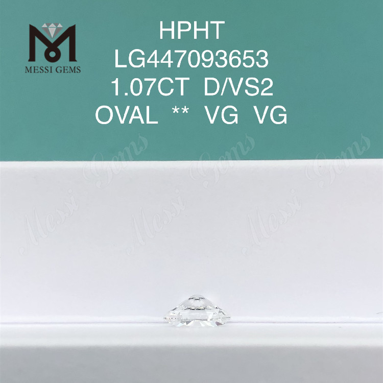 1,07 karat D VS2 Clarity Grade OVAL laboratoriediamanter HPHT