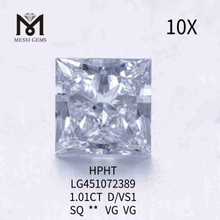 1.01CT D/VS1 Firkantet løs laboratoriedyrket diamant VG