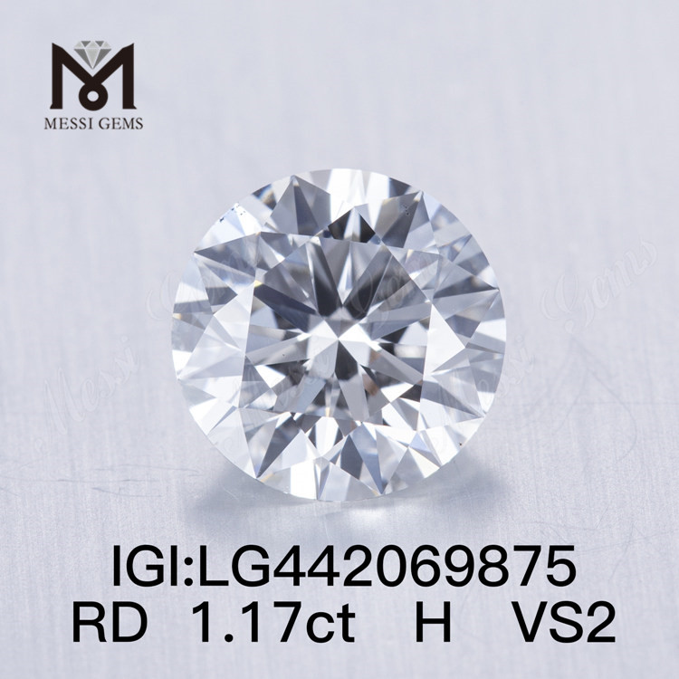 1,17 karat H VS2 IDEAL RUND BRILLIANT 1 karat diamantlaboratorium dyrket