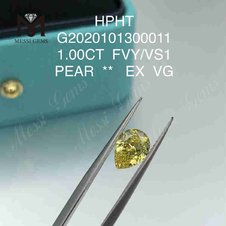 1ct FVY VS1 PÆRE-slebne øko-lab-diamanter EX