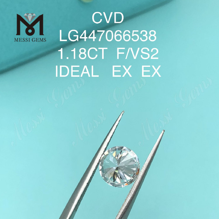 1,18 karat F VS2 rund BRILLIANT IDEAL Cut CVD lab lavet diamant pris