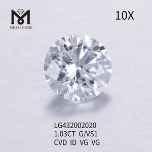 1,03 karat G/VS1 CVD Rund laboratoriedyrket diamant