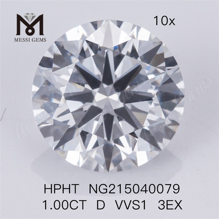 HPHT 1.00CT RD form D VVS1 3EX Lab Diamanter