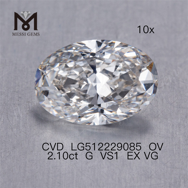 2.1ct G løse menneskeskabte diamanter ov cvd lab diamant engros