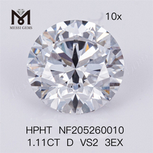 1.11CT D farve VS2 klarhed 3EX syntetiske runde brillantslebne laboratoriedyrkede løse diamanter