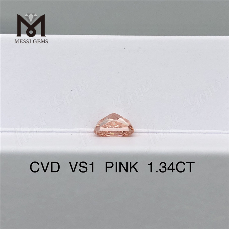 1,34 karat fancy pink løse mandskabte diamanter strålende slebet cvd diamant på tilbud