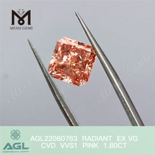 1.80ct radiant cut cvd diamant fancy pink billig løs lab diamant engros