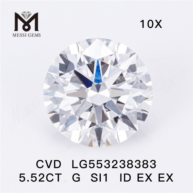5.52CT G SI1 ID EX EX laboratoriedyrket diamant cvd 5 karat bedste menneskeskabte diamanter