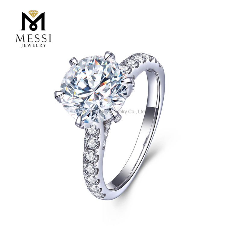 14K 18K Prong Indstilling Moissanite diamantring Hvidguld Ring til kvinder