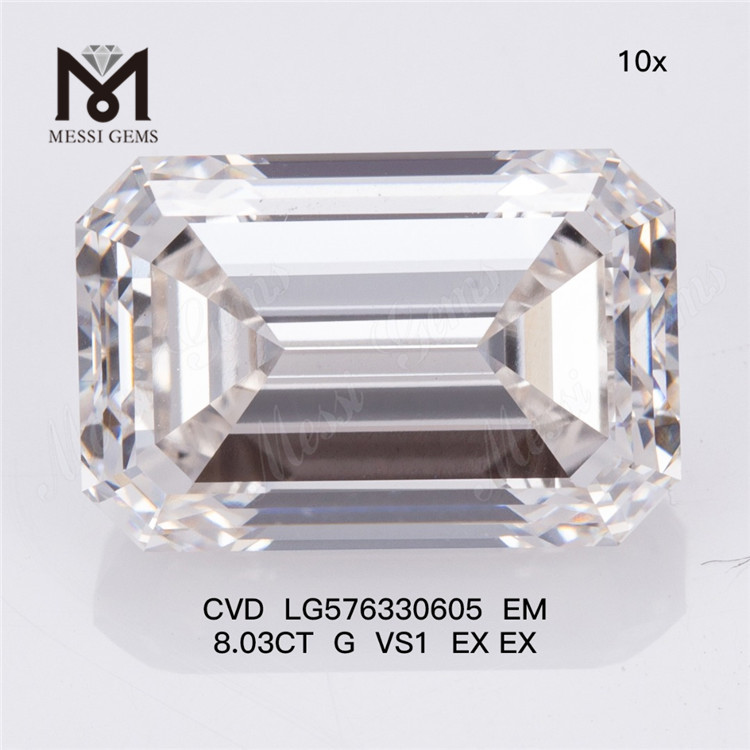 8.03CT EM G VS1 EX EX lab syntetiske diamanter CVD LG576330605 