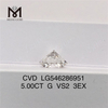 5 karat G vs2 3EX laboratoriedyrket 5 karat diamantcertifikat IGI fabrikspris