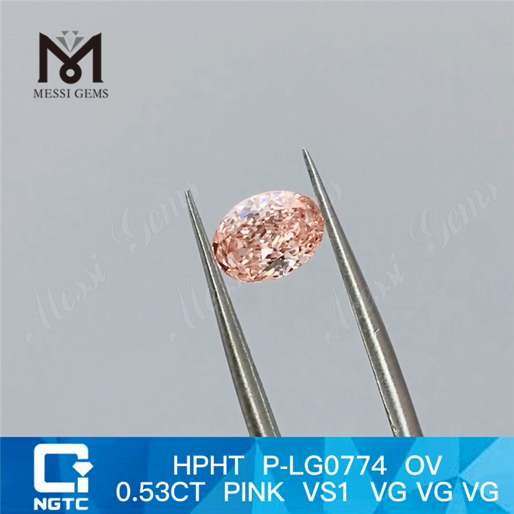 HPHT P-LG0774 OV 0,53CT PINK VS1 VG VG VG laboratoriedyrket diamant