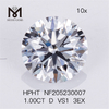 1ct D VS1 3EX rund laboratoriedyrket diamant HPHT