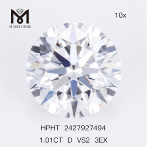 1.01CT D VS2 3EX Rund Løs Lab Diamant HPHT