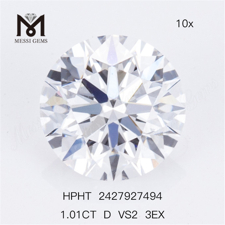 1.01CT D VS2 3EX Rund Løs Lab Diamant HPHT