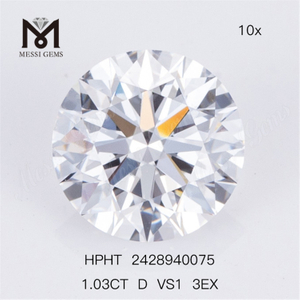1.03CT D VS1 3EX Runde Løs Lab Diamanter Hvid Løs Lab Diamant
