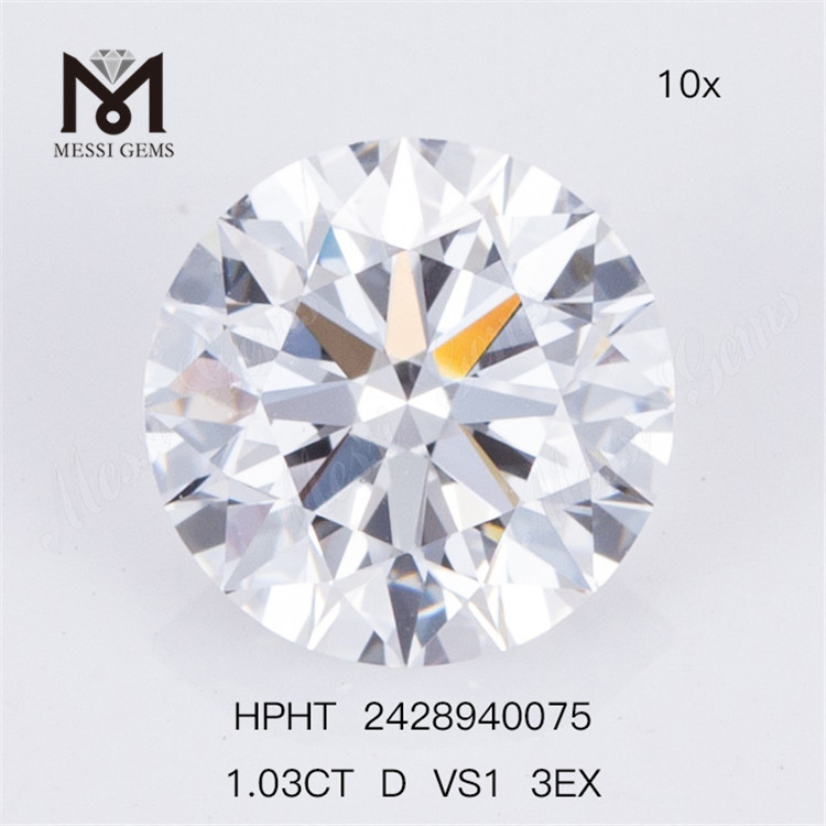 1.03CT D VS1 3EX Runde Løs Lab Diamanter Hvid Løs Lab Diamant